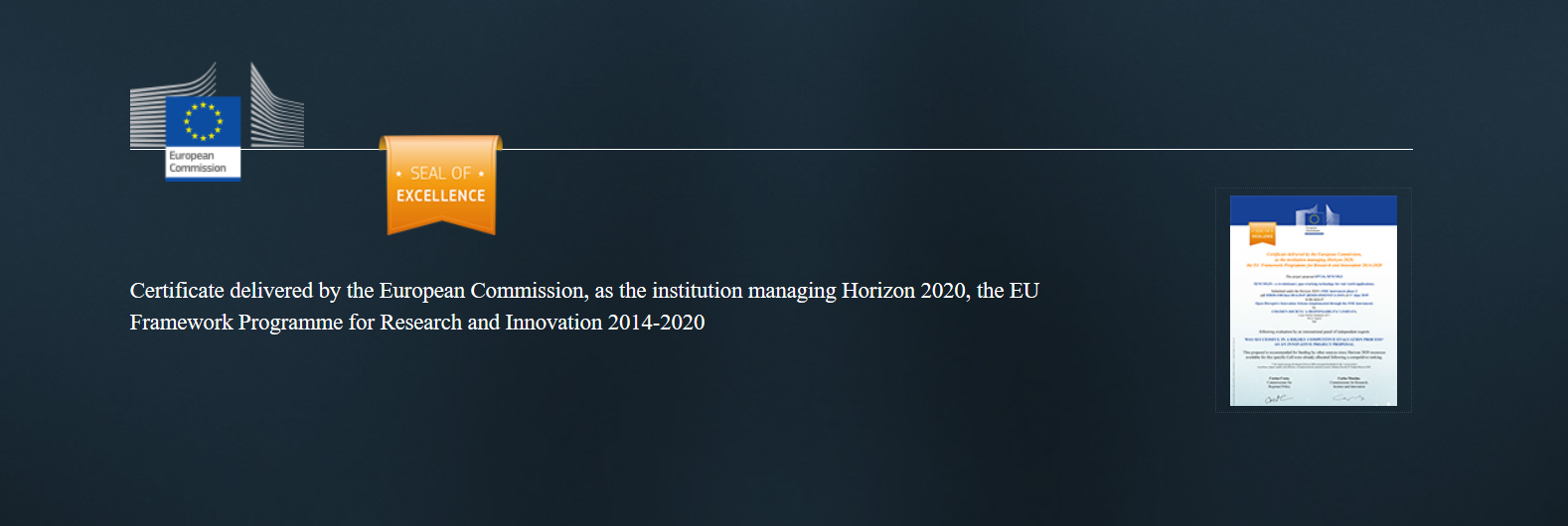 certificate horizon 2020